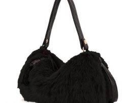 Black faux fur handbag / purse