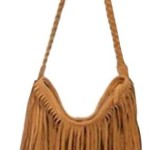 Brown fringe handbag