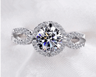 cubic zircona white gold ring