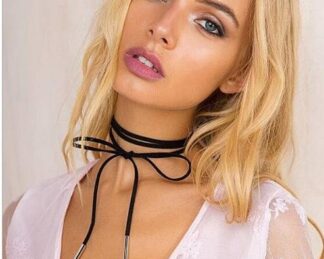 Black Velvet choker necklace -string tie design