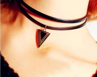 Leather choker necklace "lolita"
