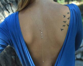 Sexy back necklace with dangle