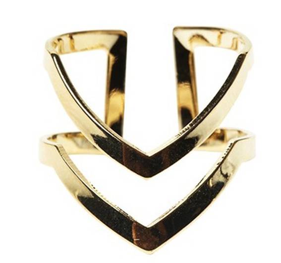 Gold V-Shaped Rings (set of 2) | Style Me Fabulous