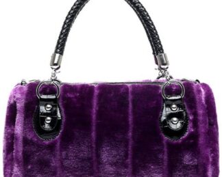 Faux Fur handbag / Clutch purse Purple