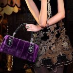 Purple faux fur handbag with detachable strainto clutch purse.p - converts