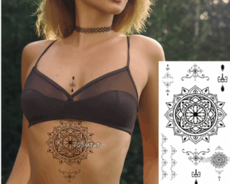 Ladies Black Body Art - Temporary Tattoo