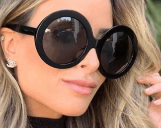 Round Oversized Black Sunglasses