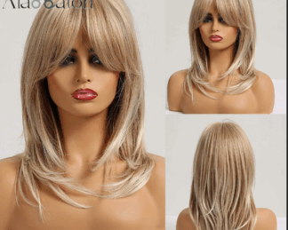 Blonde With Bangs Layered Fashion Wig