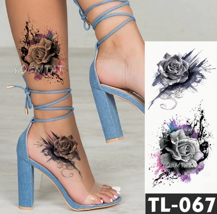Rose temporary tattoo for women