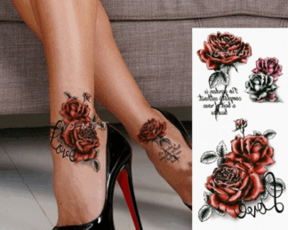 Red Rose Temporary Tattoo
